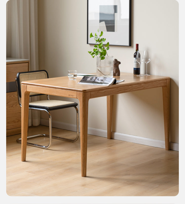 Oak, Ash Solid Wood Log Style Rectangular Dining Table