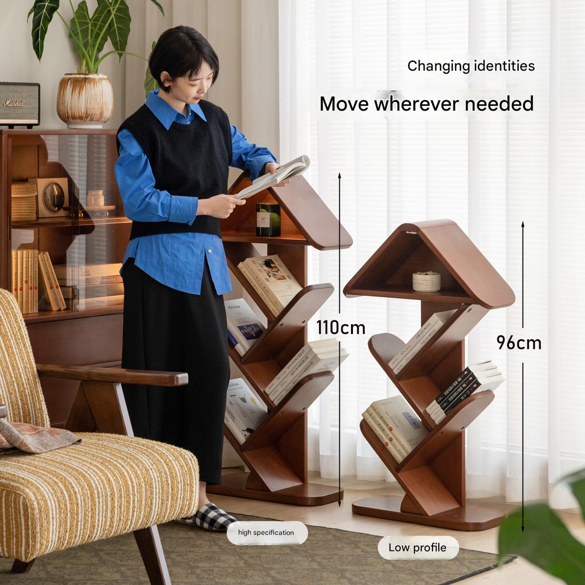 Poplar Solid Wood Medieval Style Retro Bookshelf.