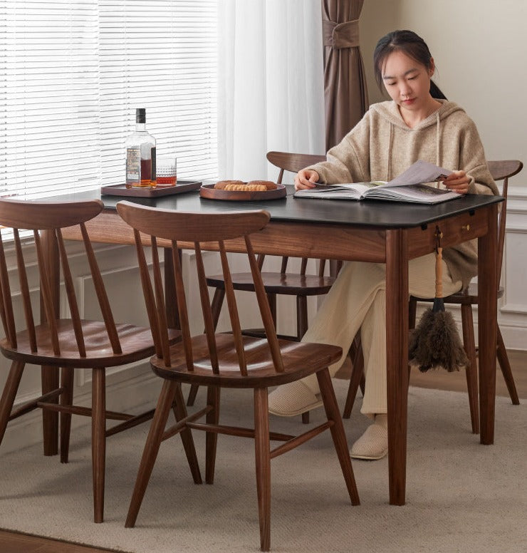 Set 4 pcs Black Walnut, Ash, Oak Solid Wood Windsor Chair