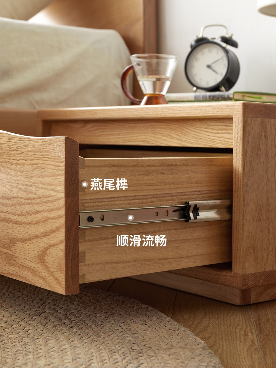 Oak Solid Wood Floor Standing Nightstand<