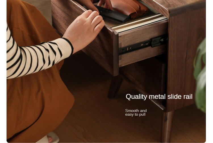 Black Walnut, South American Walnut, White Ash, Oak, Red Zebrawood Solid Wood Classic Nightstand.