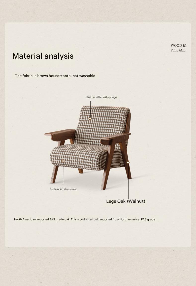 Oak Solid Wood Retro Armchair