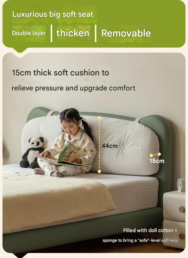 Organic Leather Children's Modern Simple Single Bed
