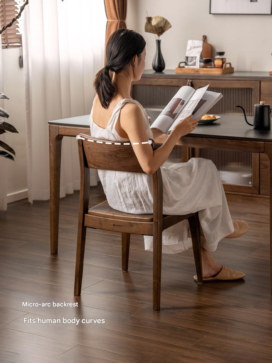 Set 4 pcs Black Walnut, White Ash, Oak Solid Wood Dining Chair