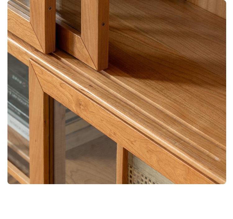Cherry Solid Wood Medieval Style Bookcase