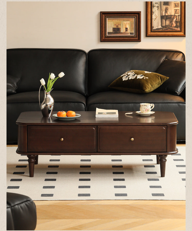 Poplar Solid Wood American Rectangular Coffee Table