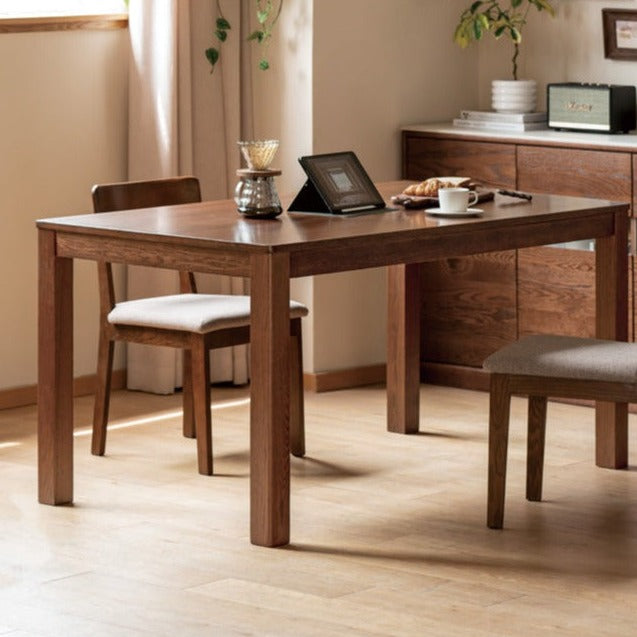 Oak Solid Wood, Solid Rubberwood Nordic Dining Table