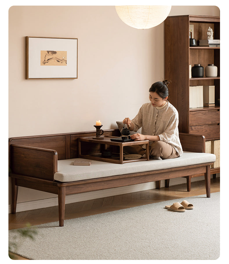 Black Walnut, Oak solid wood Bed New Chinese Style.