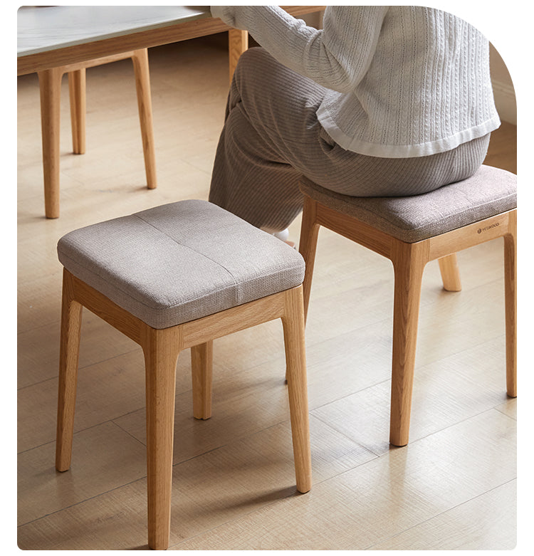 Oak Solid Wood Comfortable Soft Pack Dining Stool