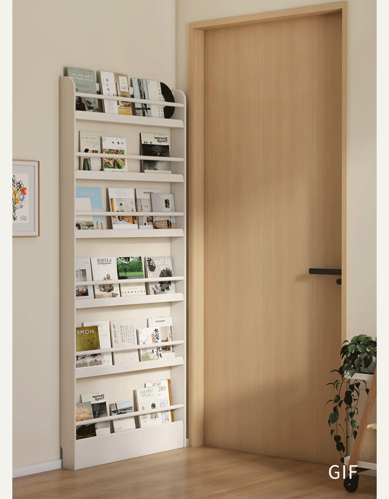 Solid RubberWood Cream Style Corner Bookshelf