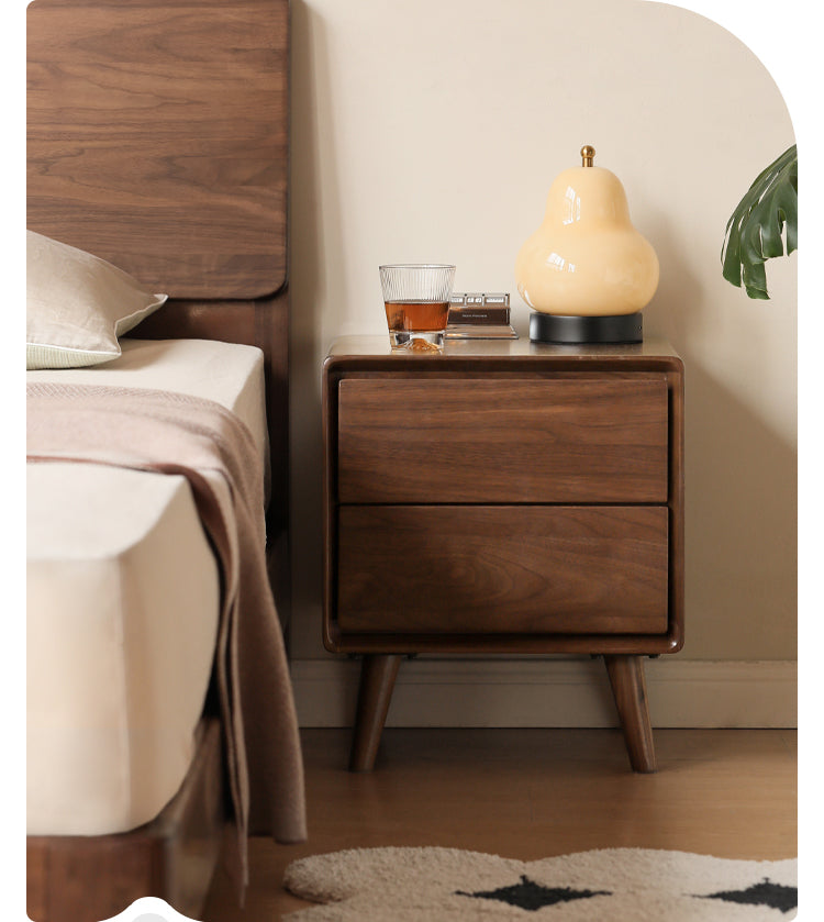 Black Walnut, Ash, Oak Solid Wood Classic Nightstand