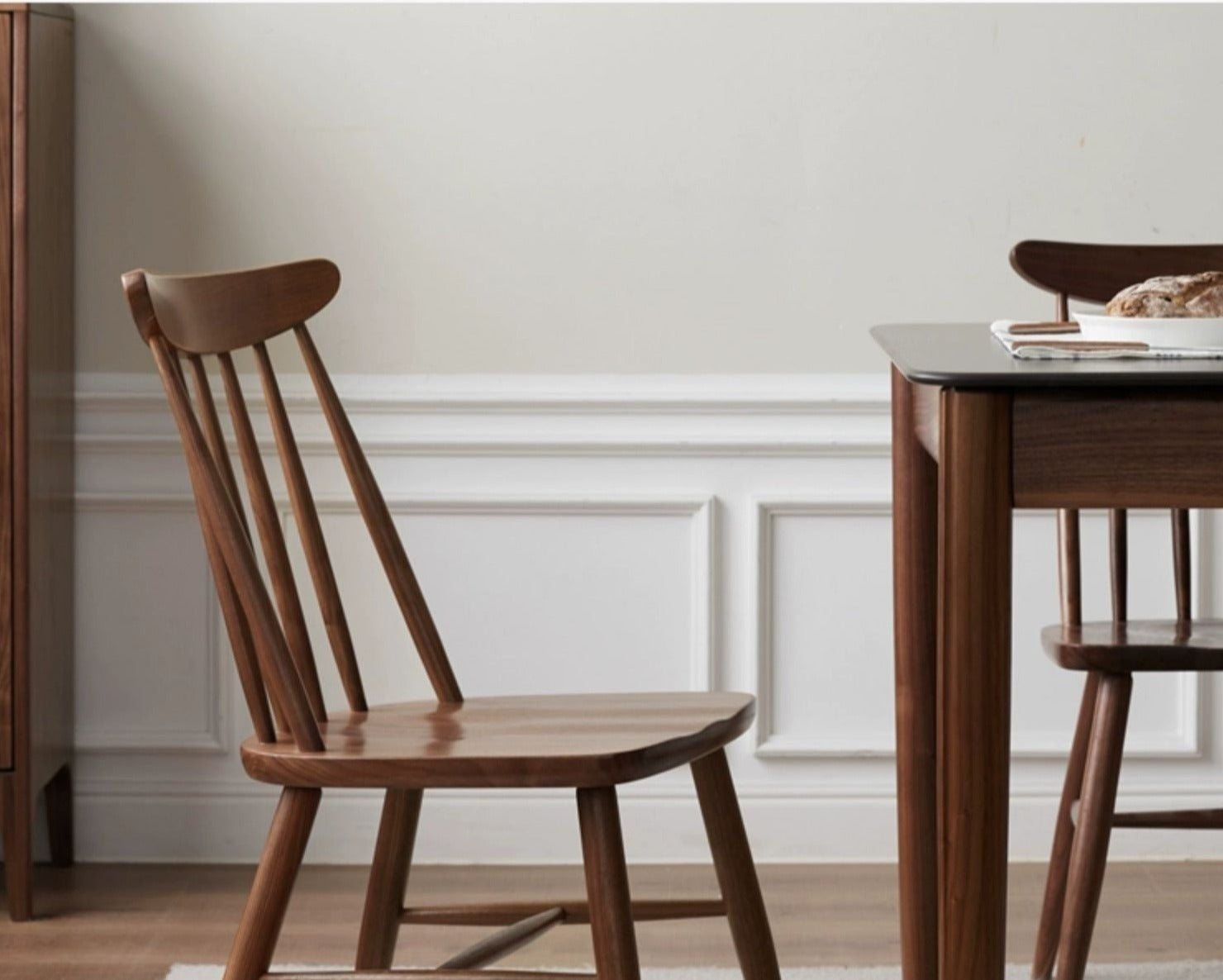 Black Walnut, Ash, Oak Solid Wood Windsor chair 4 pcs Set