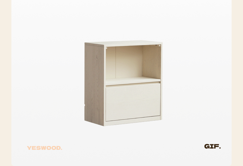 Oak Solid Wood Cream Style Modern Bookcase