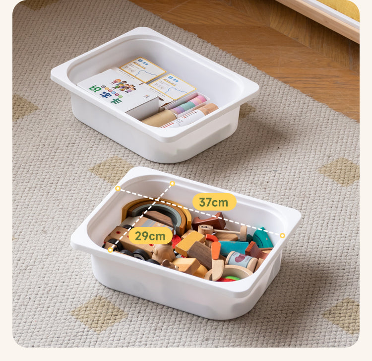 Poplar Solid Wood Children's Floor-standing Multi-layer Storage Rack.