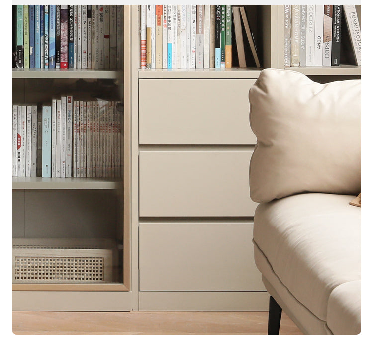 Poplar Solid Wood Bookcase Light Luxury Style