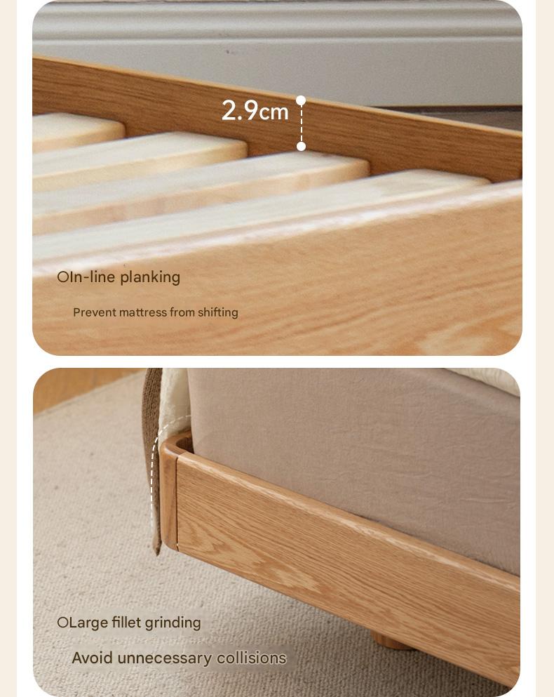 Oak Solid Wood Lamb Fleece Soft Suspension Cream Bed