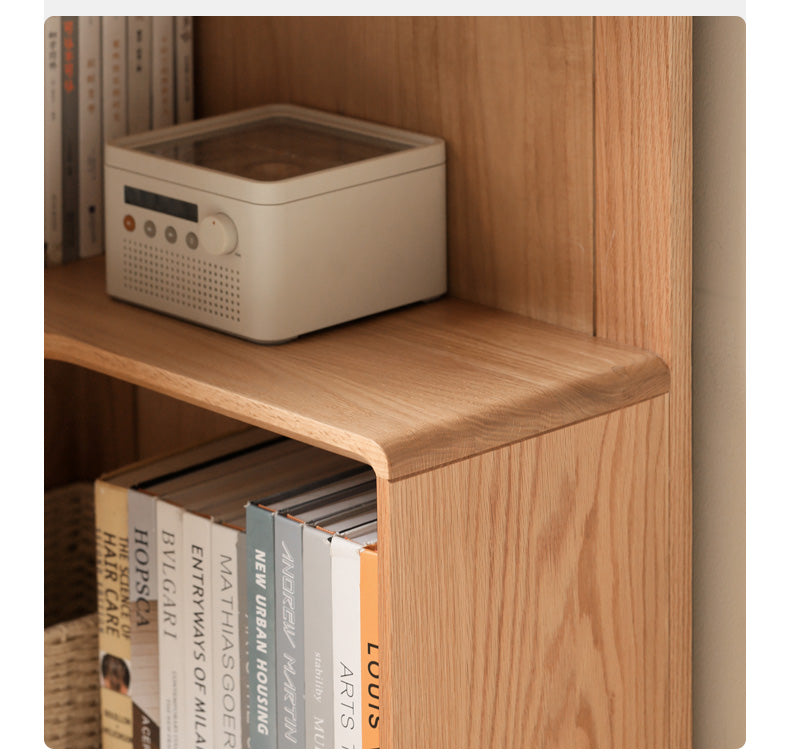 Oak Solid Wood Corner Bookcase
