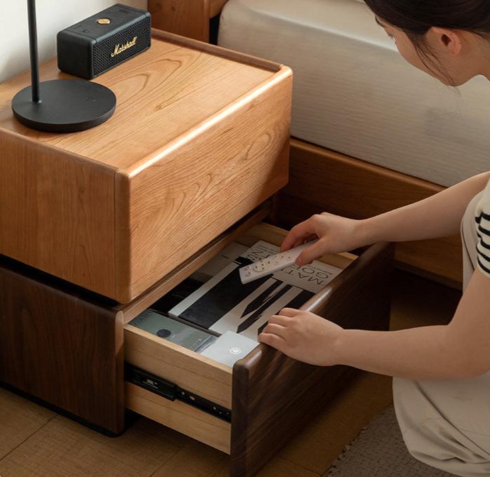 Black Walnut, Oak, Cherry Solid Wood Nightstand