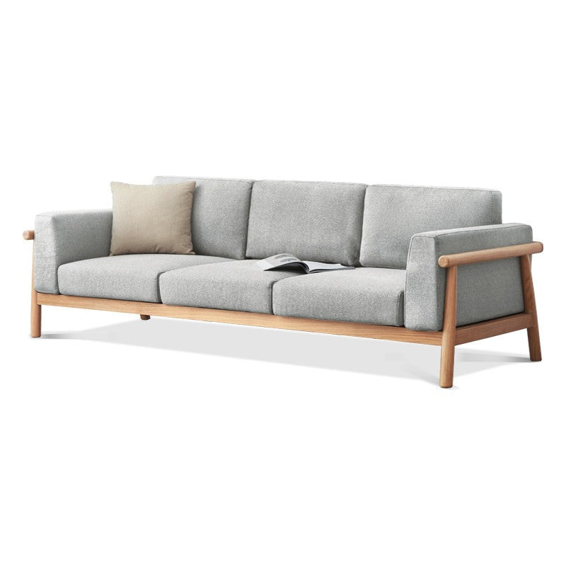 Oak solid wood fabric sofa"
