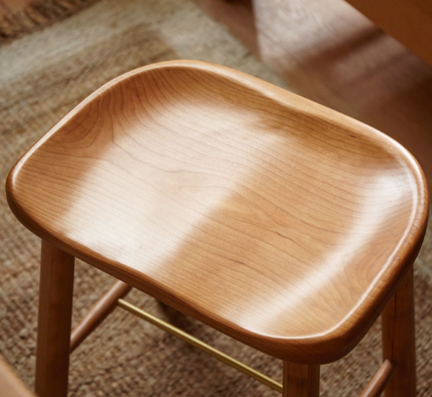 Cherry, Oak Solid Wood Makeup Stool