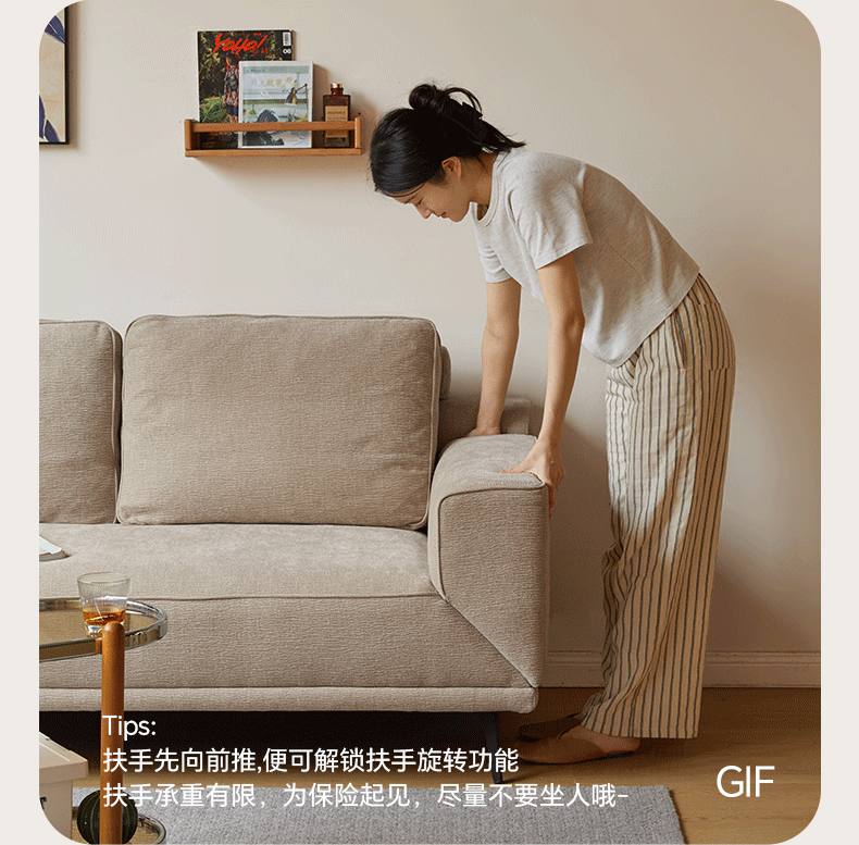 Fabric Sofa Modern Folding Dual-purpose Sofa.