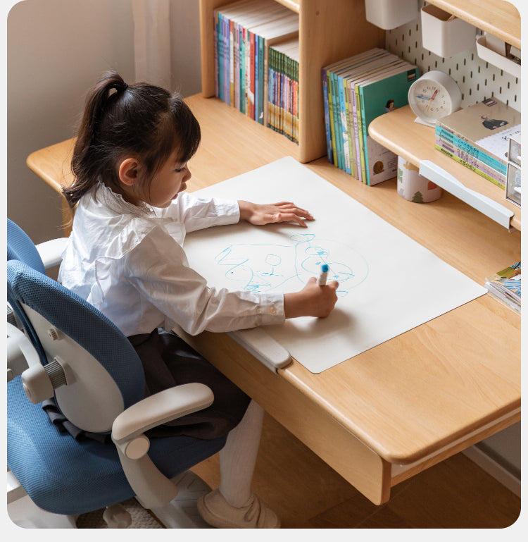 Beech Solid Wood Kids Raised and Lowered Study Table