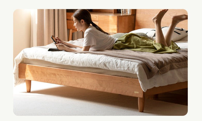 Cherry Wood Bed Modern