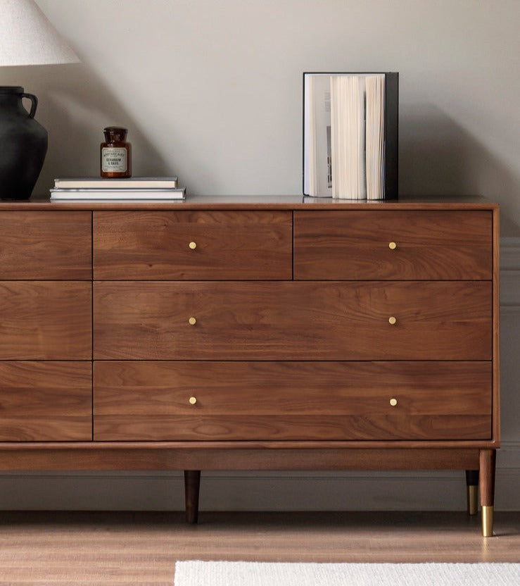 Black Walnut solid wood drawer, modern porch cabinet"