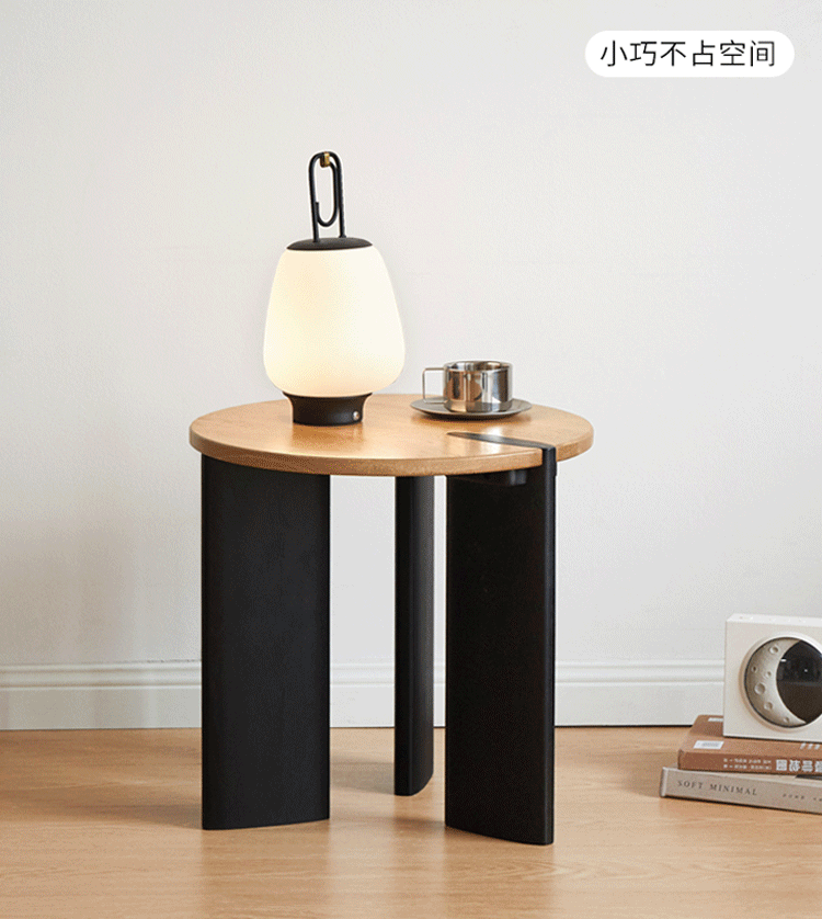 Oak Solid Wood Wabi-Sabi Style Creative Round Coffee Table