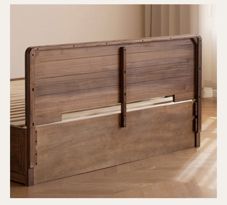 Black Walnut, Oak Solid Wood Bed Box Modern