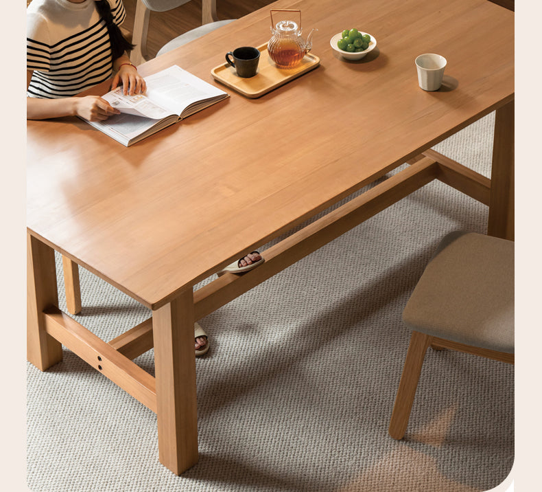 Poplar Solid Wood Modern Large Board Rectangular Dining Table