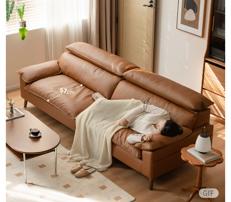 Fabric High Back Straight Sofa Modern.