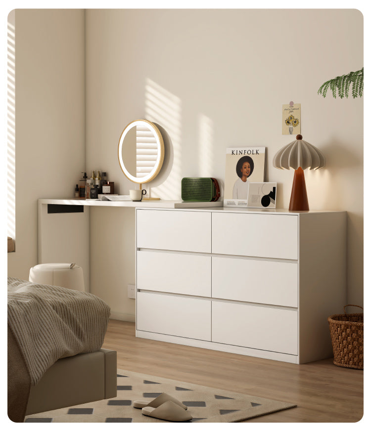 Poplar solid wood cream style telescopic dressing table*