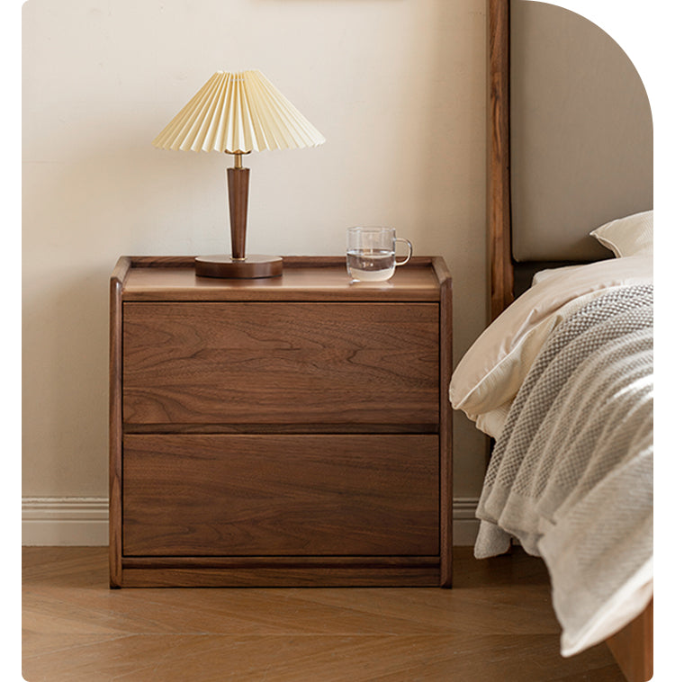 Sandalwood, Black Walnut Solid Wood Nightstand.