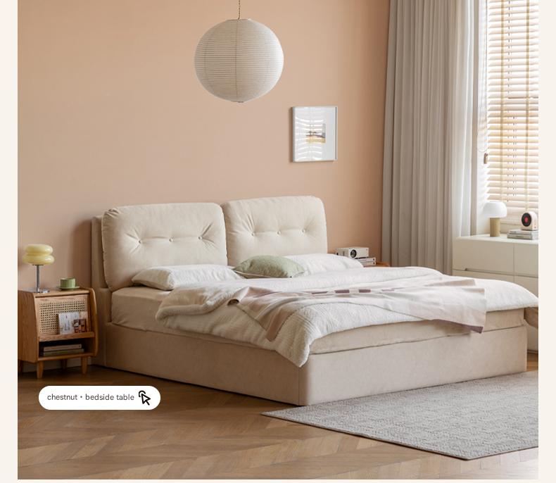 Cloud Upholstered Storage Bed with Tufted Wingback Headboard