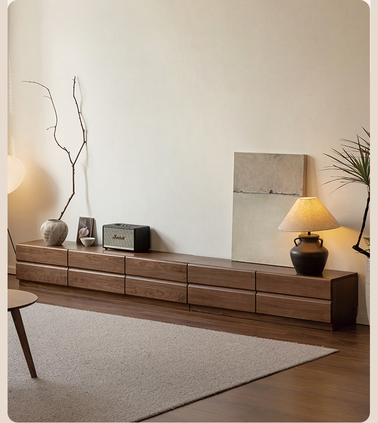 Oak, Black Walnut Solid Wood TV Cabinet.