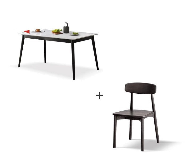 Oak Solid Wood Rock Plate Dining Table"