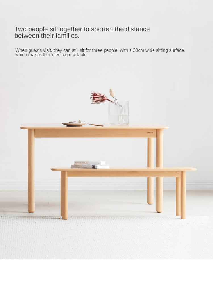 European Beech Wood Modern Long Bench