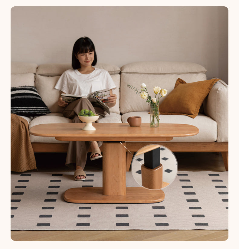 Cherry Solid Wood Dual-Purpose Modern Lift Coffee Table
