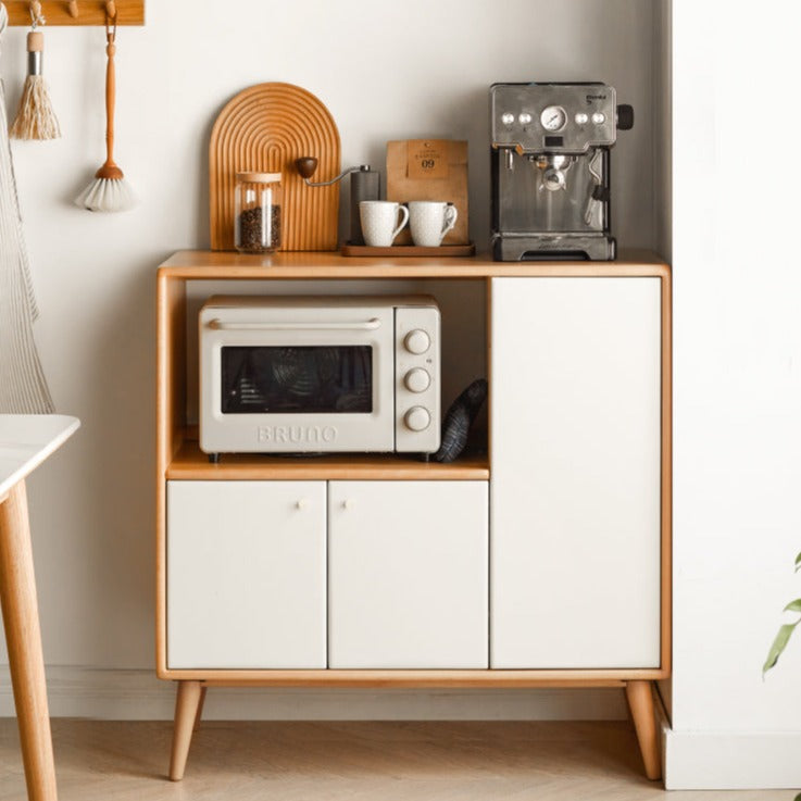 Beech Solid Wood Meal White Storage Cabinet