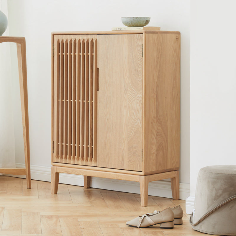 Ash Solid Wood Storage Shoe Cabinet