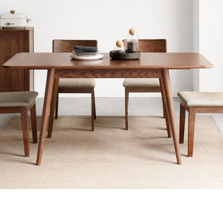 Oak Solid Wood Telescopic Folding Dining Table