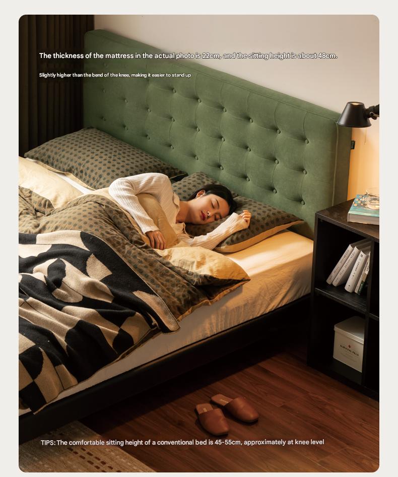 Fabric Flannel Soft Bed Bauhaus Style