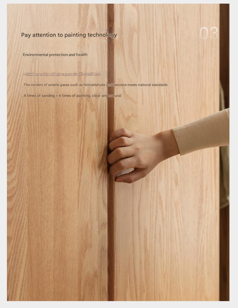 Oak Solid Wood Modern Storage Wardrobe.