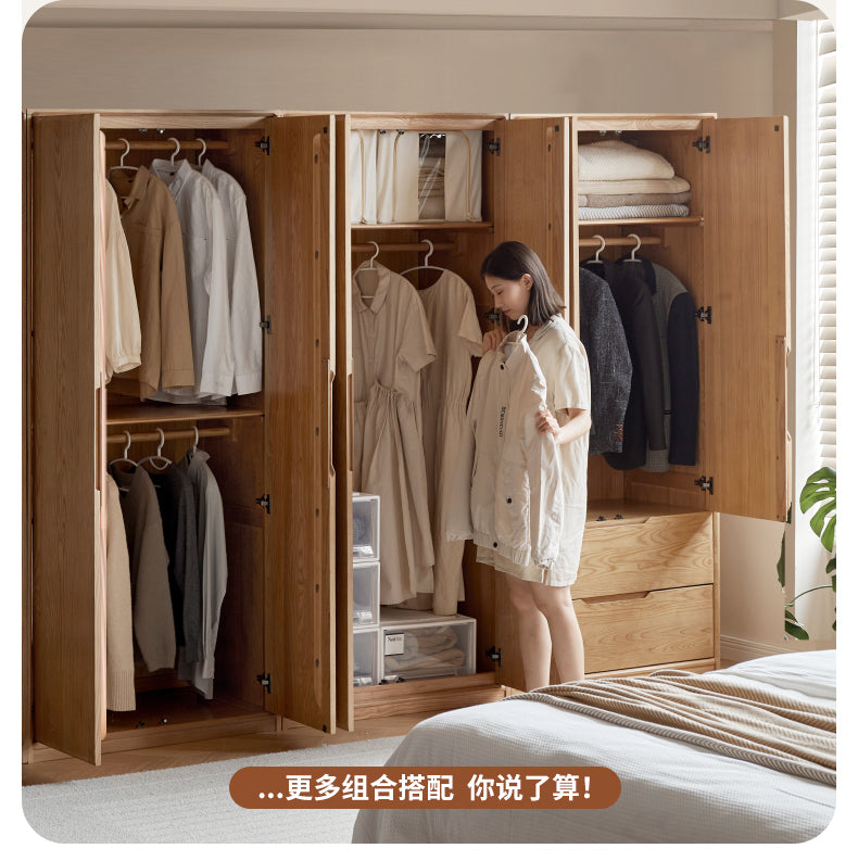 Ash Solid Wood Wardrobe Modern.