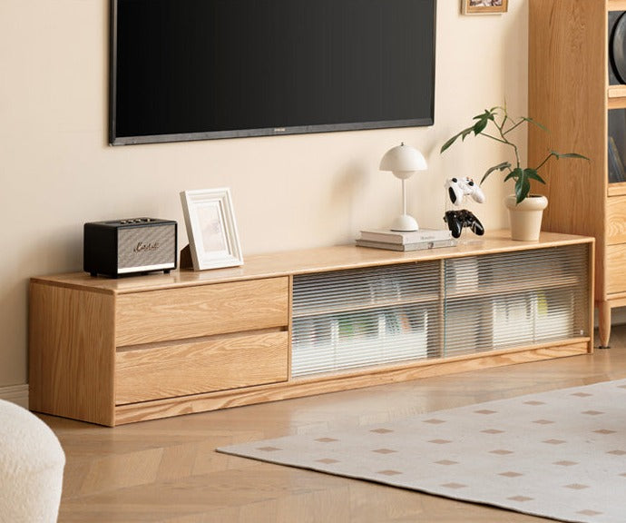 Oak, Rubber Solid Wood TV Cabinet Floor Combination,