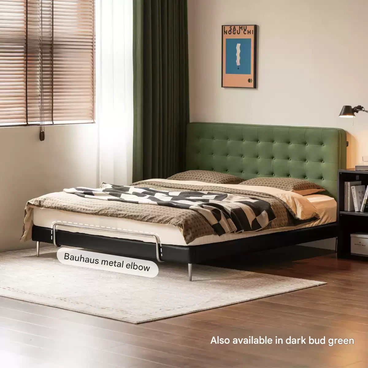 Fabric Flannel Soft Bed Bauhaus Style