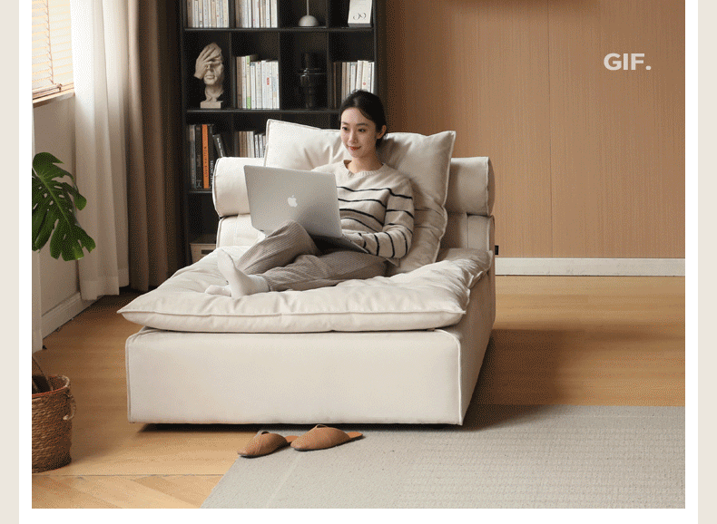 Fabric French Cream Style Modular Sofa.