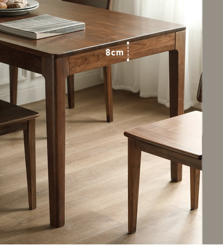 Black Walnut, Sandalwood Solid Wood Rectangular Dining Table