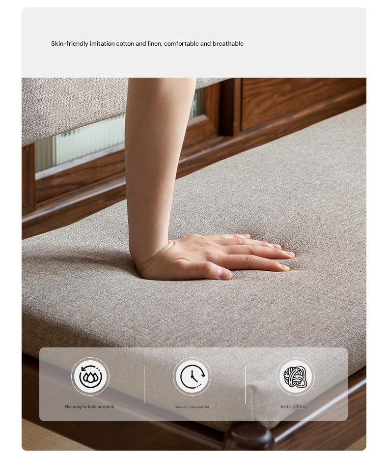 Black Walnut, Oak Solid Wood Long Bench